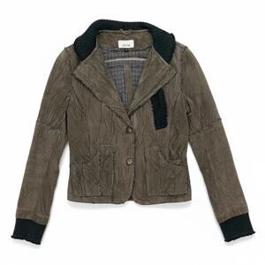 Y2k Prüne Leather Crafted Academic Jacket